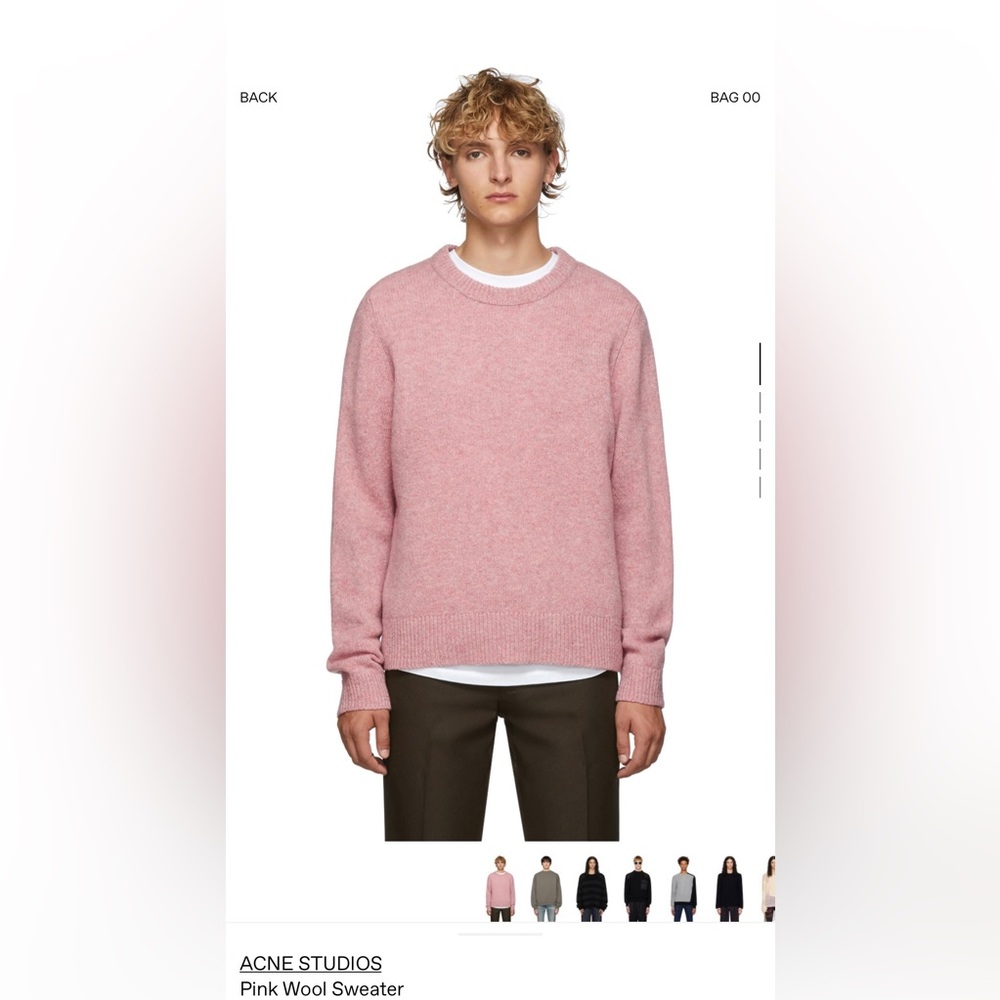 Acne studio pink 100% wool sweater